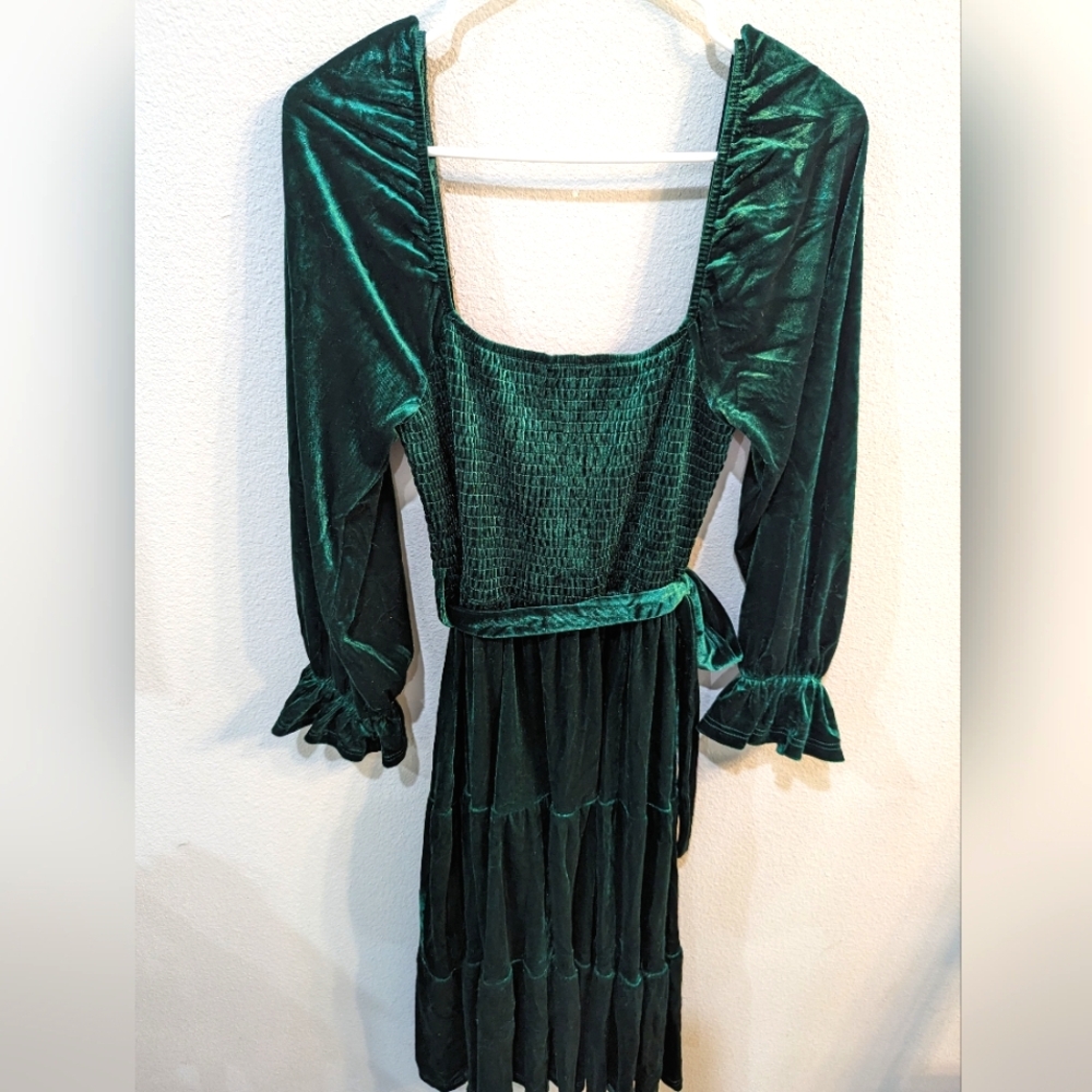 Velvety soft green Shein dress